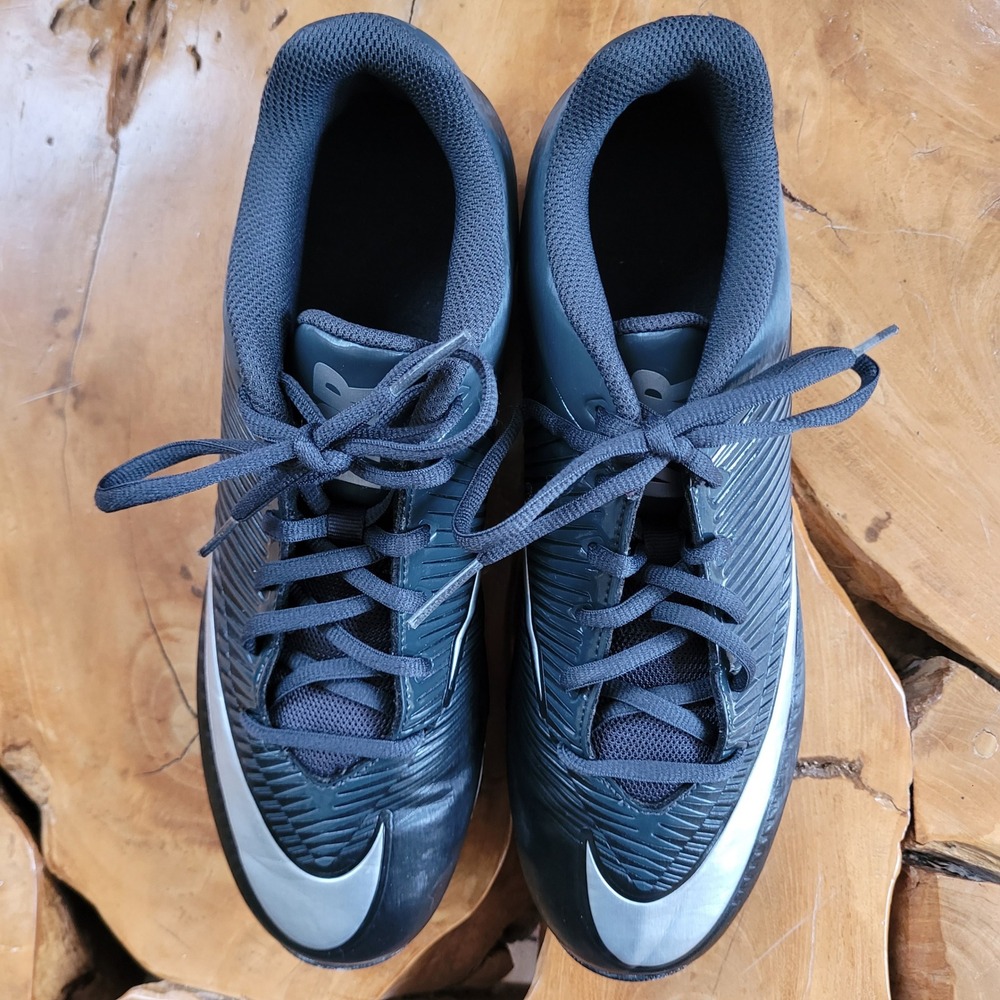 Nike Mens Vapor Shark 2 Cleats Size 10 Black Silver Football Athletic Shoes - Picture 6 of 14